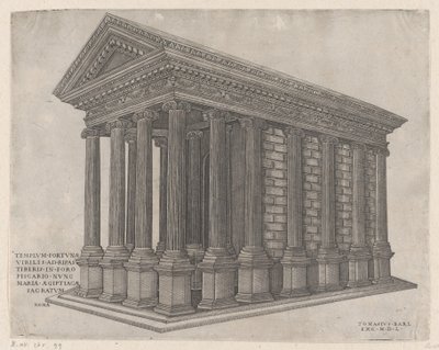 Tempel van Fortuna, Rome door Nicolas Beatrizet