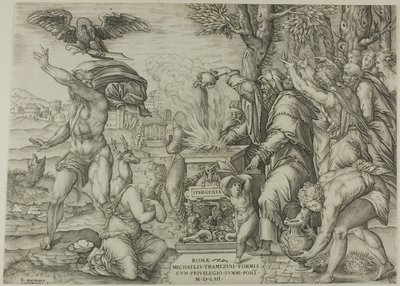 Het offer van Iphigenia door Nicolas Beatrizet
