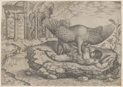 Tityus en de gier door Nicolas Beatrizet