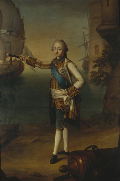Portret van Groothertog Pavel Petrovich 1754-1801 in admiraalsuniform, 1769 door Nicolas Benjamin Delapierre