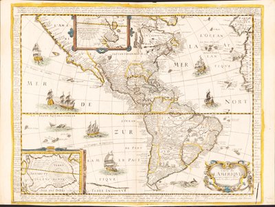 Kaart van Amerika - gecorrigeerd en vergroot, boven alle andere. LOC 2008622045 door Nicolas Berey