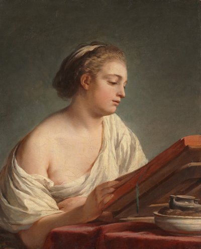 Vrouw die leest door Nicolas Bernard Lepicie