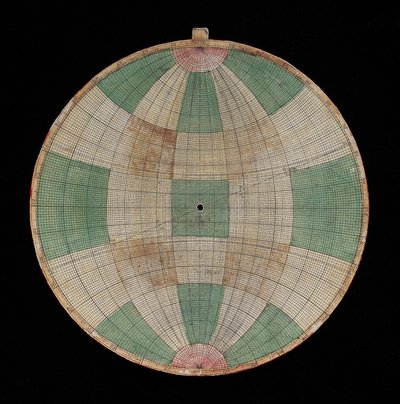 Astrolabium, detail van een plaat met een projectie van Frijus door Nicolas Bion