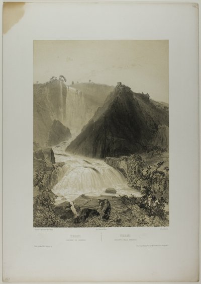 Terni: Marble Falls, plaat twintig uit Italie Monumentale et Pittoresque door Nicolas Chapuy