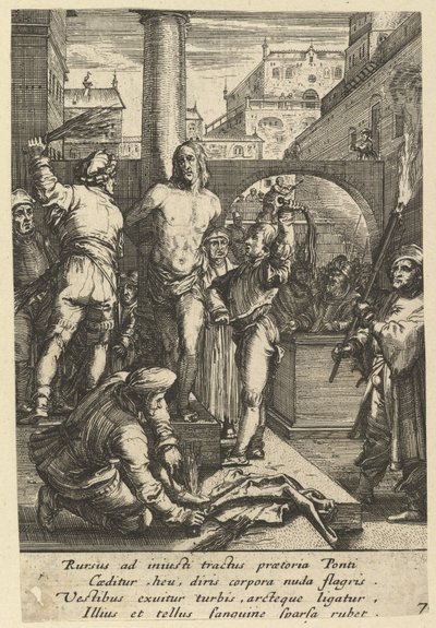 De geseling van Christus, uit De Passie van Christus door Nicolas Cochin