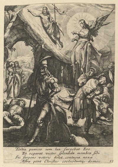 De Opstanding, uit De Passie van Christus, midden 17e eeuw door Nicolas Cochin