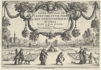 Titelplaat, uit Livre Nouveau de Fleurs Tres-Util, 1645 door Nicolas Cochin