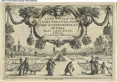 Titelpagina, uit Livre Nouveau de Fleurs... door Nicolas Cochin