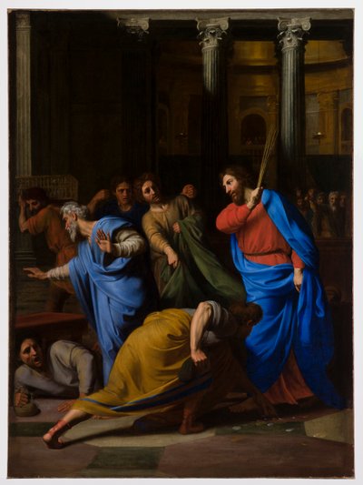 Christus Verdrijft de Geldwisselaars uit de Tempel door Nicolas Colombel