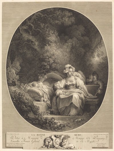 De Goede Moeder door Nicolas Delaunay after Jean Honoré Fragonard