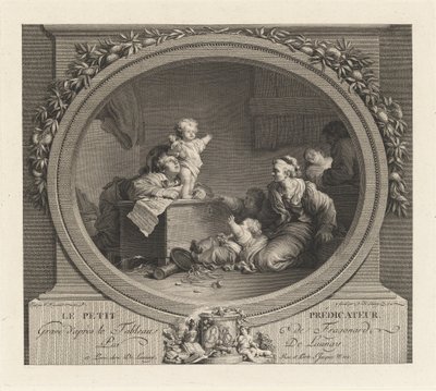 De kleine prediker door Nicolas Delaunay after Jean Honoré Fragonard