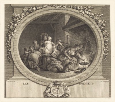 De beignets door Nicolas Delaunay after Jean Honoré Fragonard