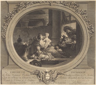 Het Gelukkige Vruchtbaarheid door Nicolas Delaunay after Jean Honoré Fragonard