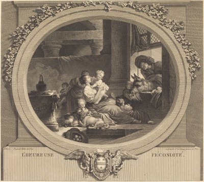 Het gelukkige vruchtbaarheid door Nicolas Delaunay after Jean Honoré Fragonard
