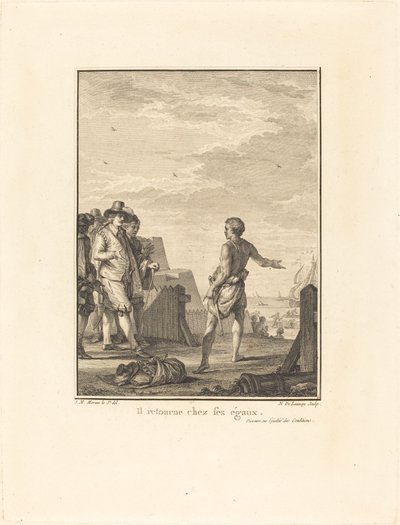 Toespraak over de Gelijkheid van Condities: Hij Keert Terug naar zijn Gelijken door Nicolas Delaunay after Jean Michel Moreau