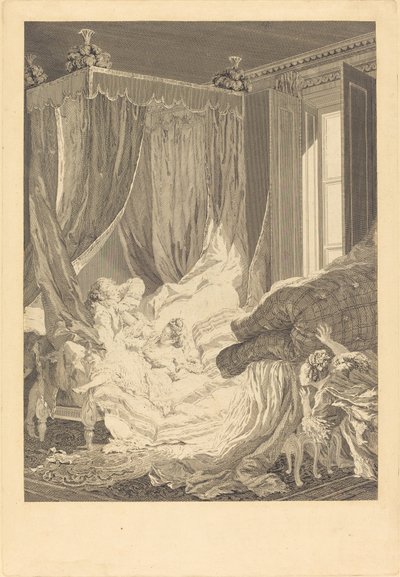 De Onbescheiden Echtgenote door Nicolas Delaunay after Pierre Antoine Baudouin