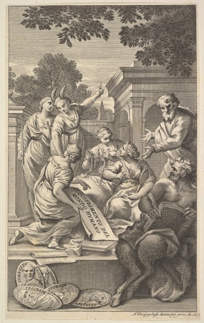 Allegorische compositie ter viering van de Geesteswetenschappen, 1695 door Nicolas Dorigny