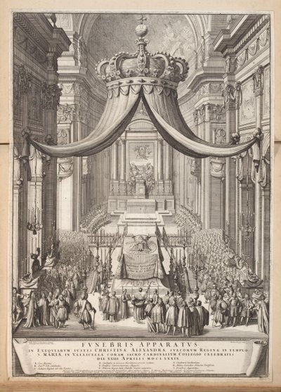 Begrafenis van Christina, koningin van Zweden door Nicolas Dorigny