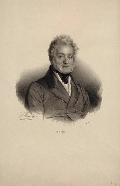 Portret van de componist Ferdinando Paer 1771-1839 door Nicolas Eustache Maurin