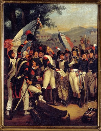 Het certificaat van korporaal te Lodi 10/05/1796 Napoleon Bonaparte ontving het certificaat van korporaal door Nicolas Eustache Morin