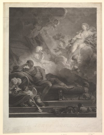 De droom van liefde door Nicolas Francois Regnault