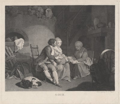 Avond, 1780s door Nicolas Francois Regnault