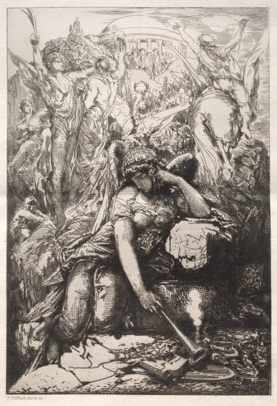 Melancholie door Nicolas François Chifflart