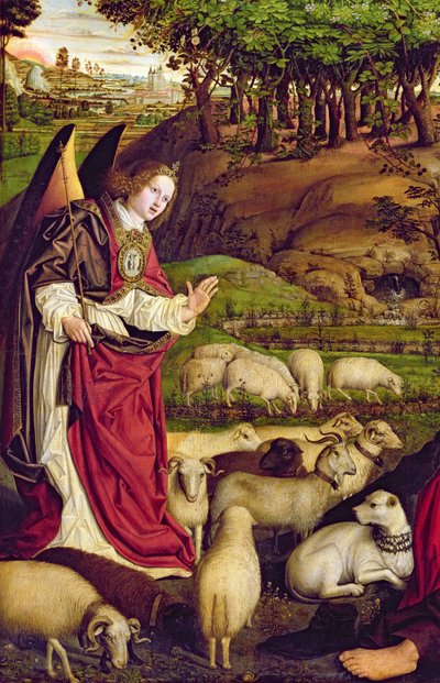 Het drieluik van Mozes en de brandende struik, c.1476 (detail) door Nicolas Froment