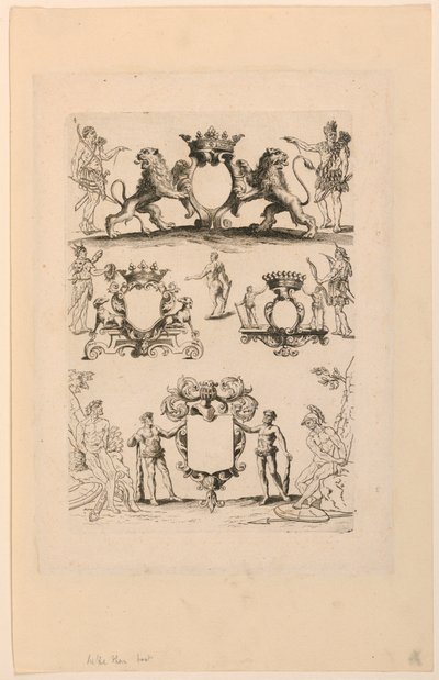 Ontwerp voor Wapen, uit "Livre de Cartouches" door Nicolas Guerard