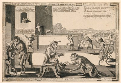 Singeries Amoureuses, Plaat 2 door Nicolas Guerard