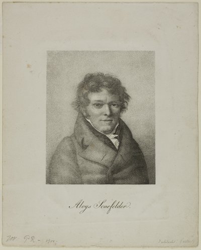 Portret van Alois Senefelder door Nicolas Henri Jacob