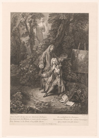 Twee galante mannen in een parklandschap door Nicolas Henri Tardieu
