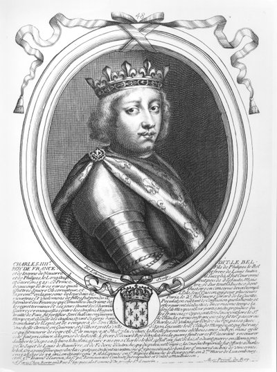 Karel IV (1294-1328) de Schone, koning van Frankrijk en Navarra, uit 