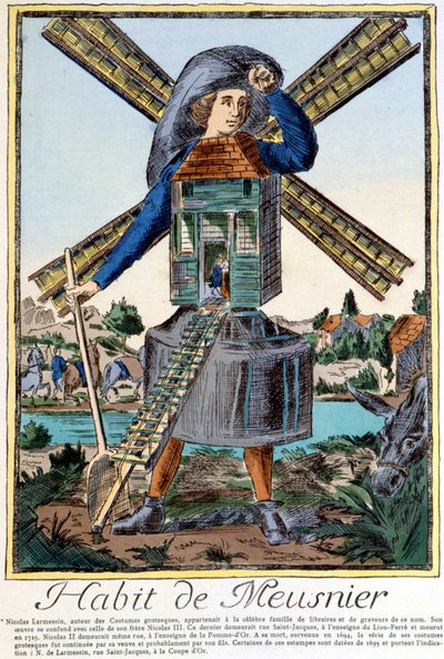 Kostuum van Meunier - gravure door Nicolas Larmessin door Nicolas II de Larmessin