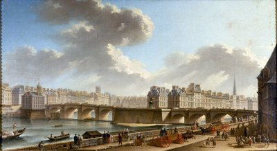 Le Pont-Neuf en de Stad, gezien vanaf de kade van Conti, 1772 door Nicolas Jean Baptiste Raguenet