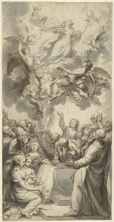De hemelvaart van Maria door Nicolas Joseph Delin