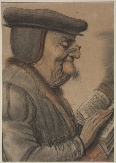 Oude Man die een Boek Leest door Nicolas Lagneau