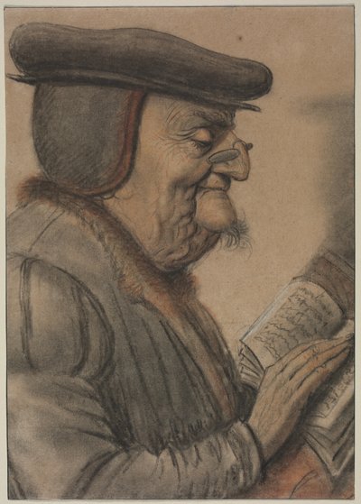 Oude man die een boek leest, eerste helft 1600s door Nicolas Lagneau