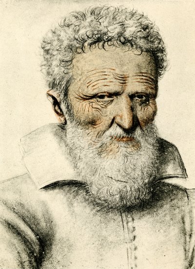 Portret van een oude man door Nicolas Lagneau or Lanneau
