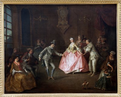 Voor het kostuumbal door Nicolas Lancret