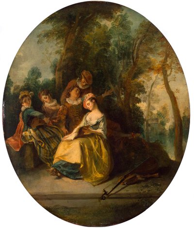 Concert in het park, 1738 door Nicolas Lancret