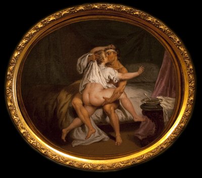 Galante scène in een likeur door Nicolas Lancret