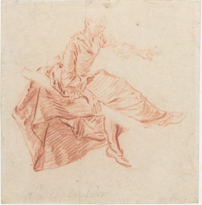 Dame Zittend op een Wip door Nicolas Lancret