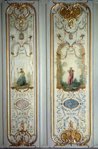 Geschilderd paneel van het Hotel de Peyrenc gerealiseerd door Nicolas Lancret (1690-1743) 1725 Parijs, Decoratieve Kunsten door Nicolas Lancret