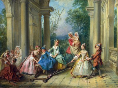 De vier leeftijden van de mens: Kindertijd door Nicolas Lancret