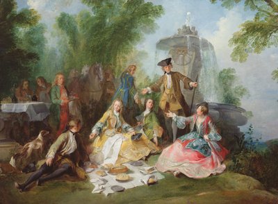 De maaltijd van de jachtpartij, ca. 1737 door Nicolas Lancret