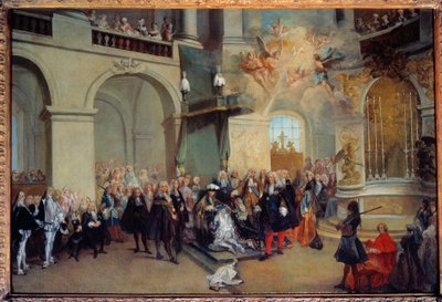 De overdracht van de Orde van de Heilige Geest in de kapel van Versailles 3/06/1724 door Nicolas Lancret