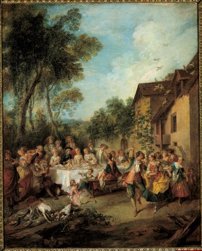 De huwelijksreis schilderij door Nicolas Lancret door Nicolas Lancret