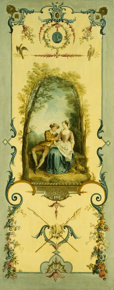 Drie Decoratieve Panelen met Allegorieën van Winter, Zomer en Herfst door Nicolas Lancret