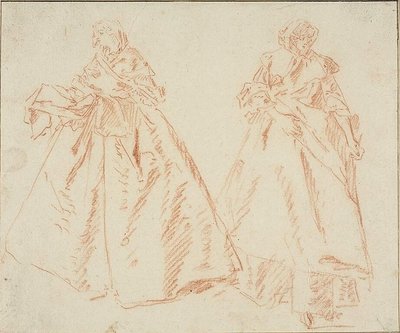 Twee staande vrouwen door Nicolas Lancret